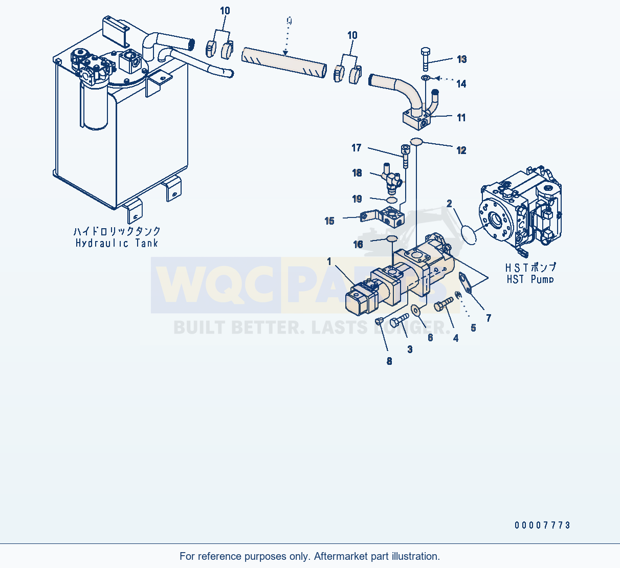 Komatsu WA320-5 Hydraulic Pump Serial WA320-5H50051 - UP parts diagram