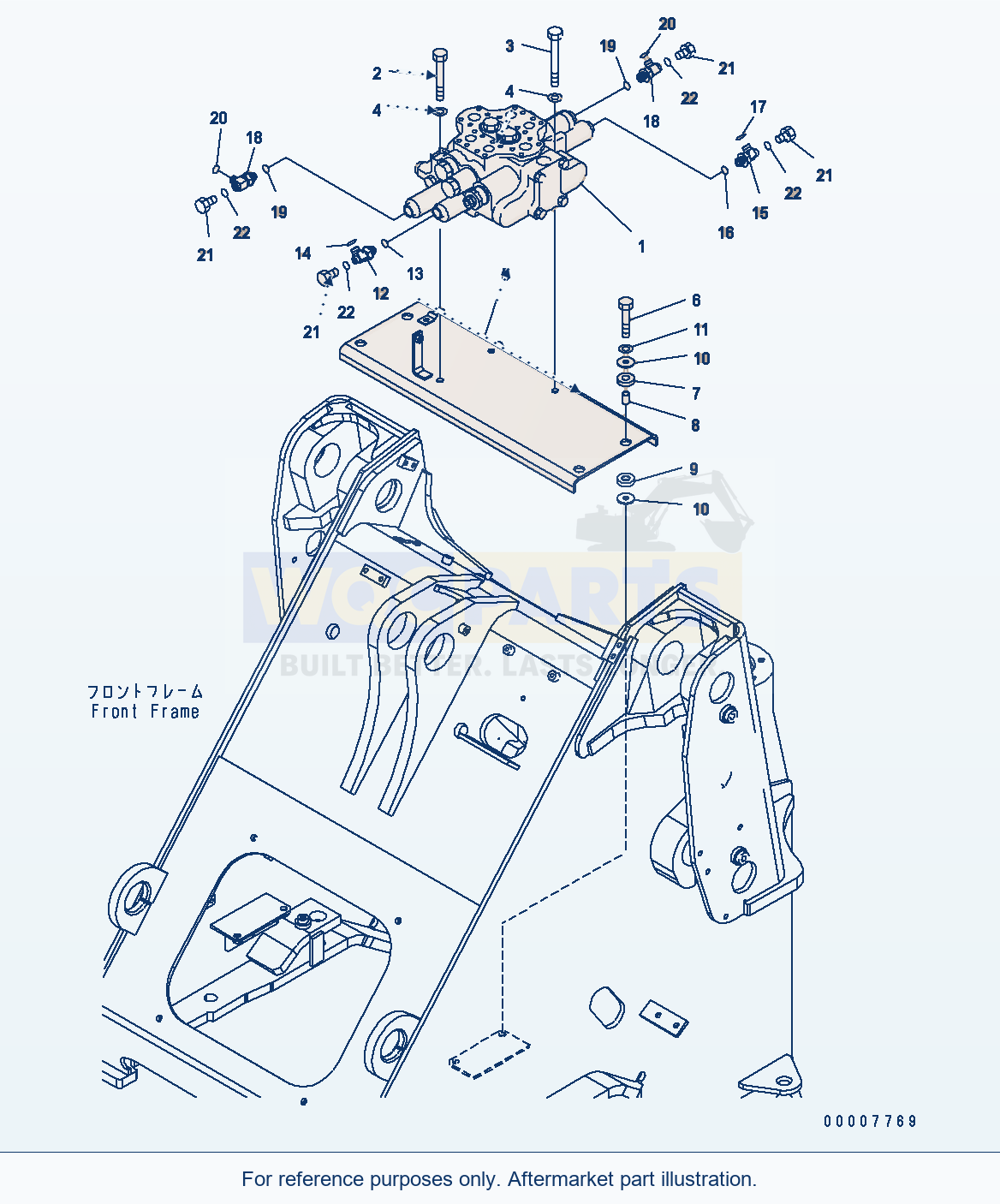Komatsu WA320-5 Main Valve Serial WA320-5H50051 - UP parts diagram