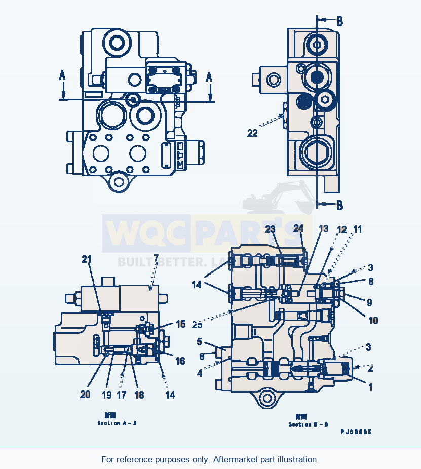 Komatsu WA320-5 E.C.S.S. Valve (Inner Parts) Serial B10001-UP parts diagram