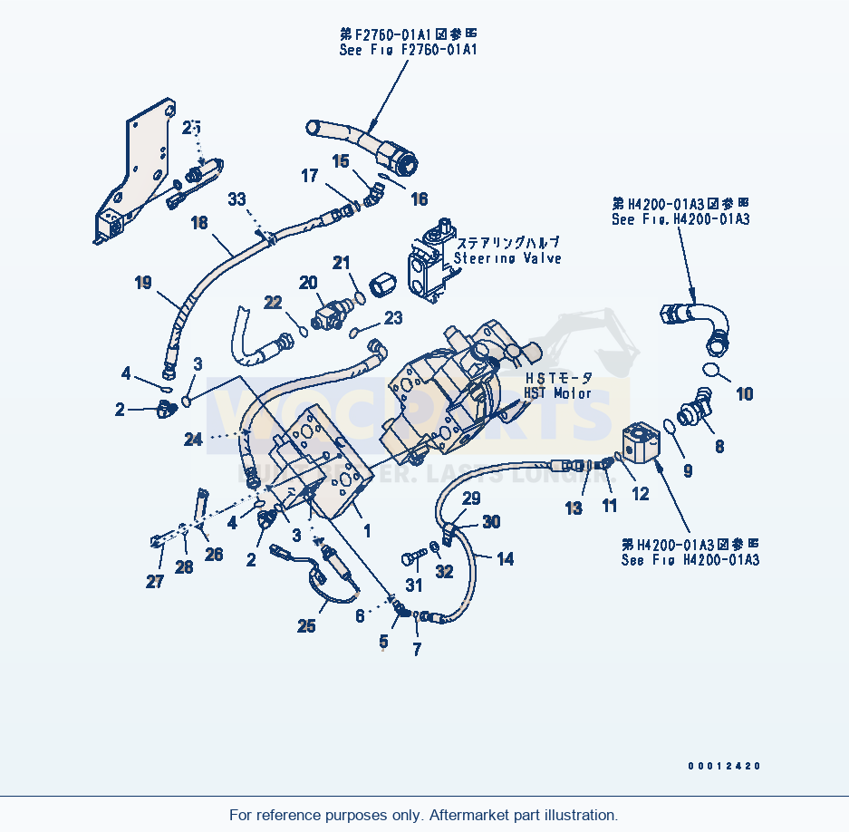 Komatsu WA320-5 Emergency Steering Line(#60001-61229) parts diagram