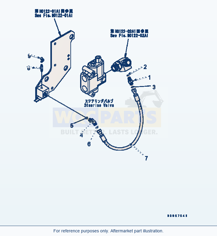 Komatsu WA320-5 Emergency Steering Sensor Line Serial B10001-UP parts diagram