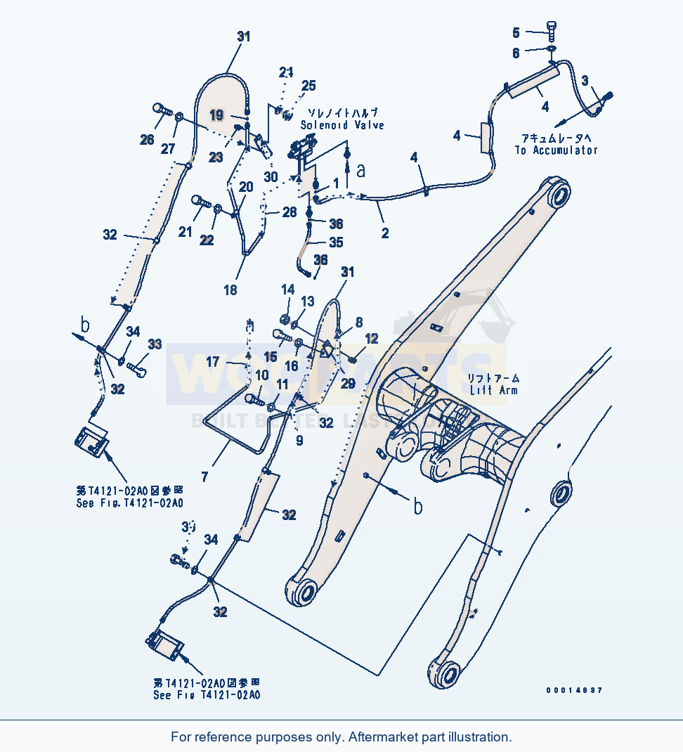 Komatsu WA320-5 Hydraulic Piping (Multi Coupler Piping) parts diagram