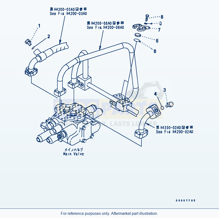 Komatsu WA320-5 Hydraulic Piping (Plug) Serial 60001-UP parts diagram