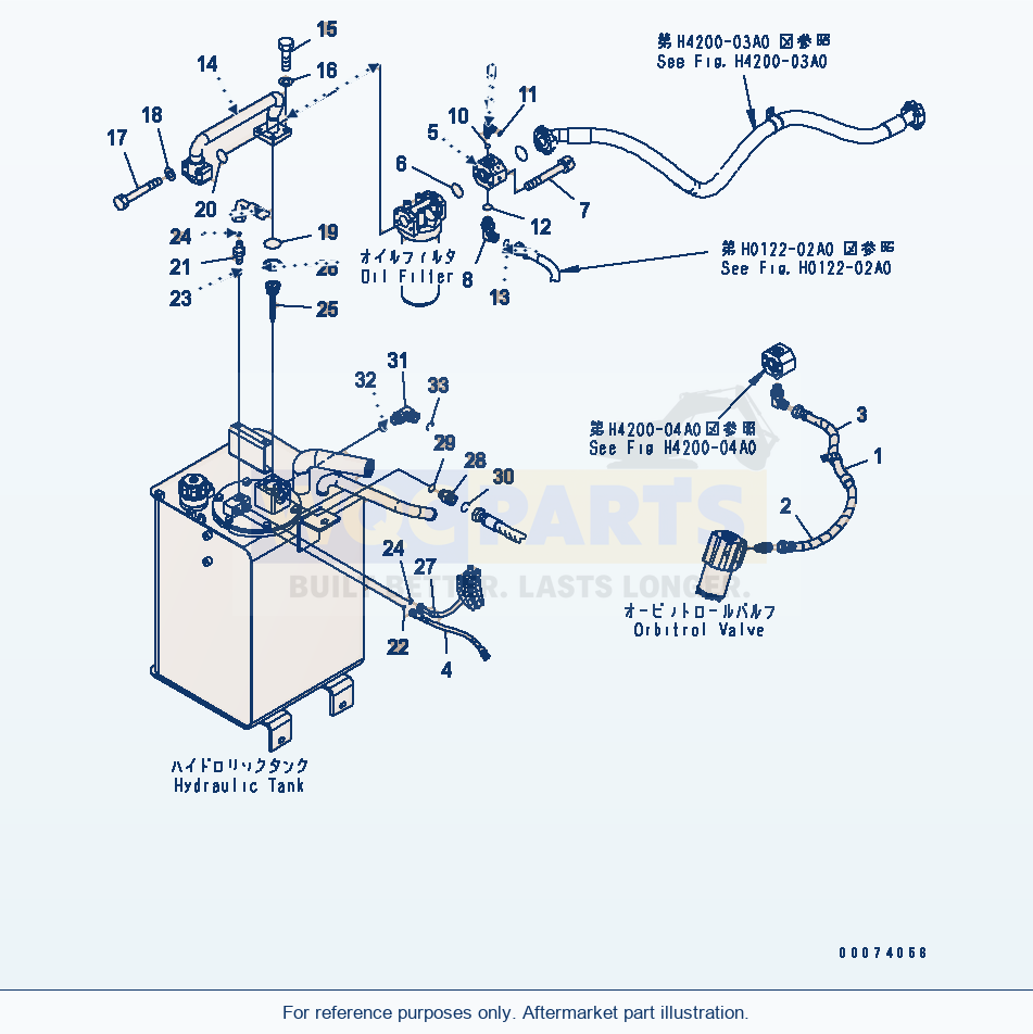 Komatsu WA320-5 Hydraulic Tank (Piping)(#60689-) parts diagram