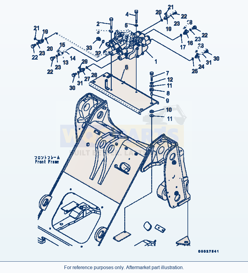 Komatsu WA320-5 Main Valve (For 3-Spool Valve) Serial B10001-UP parts diagram