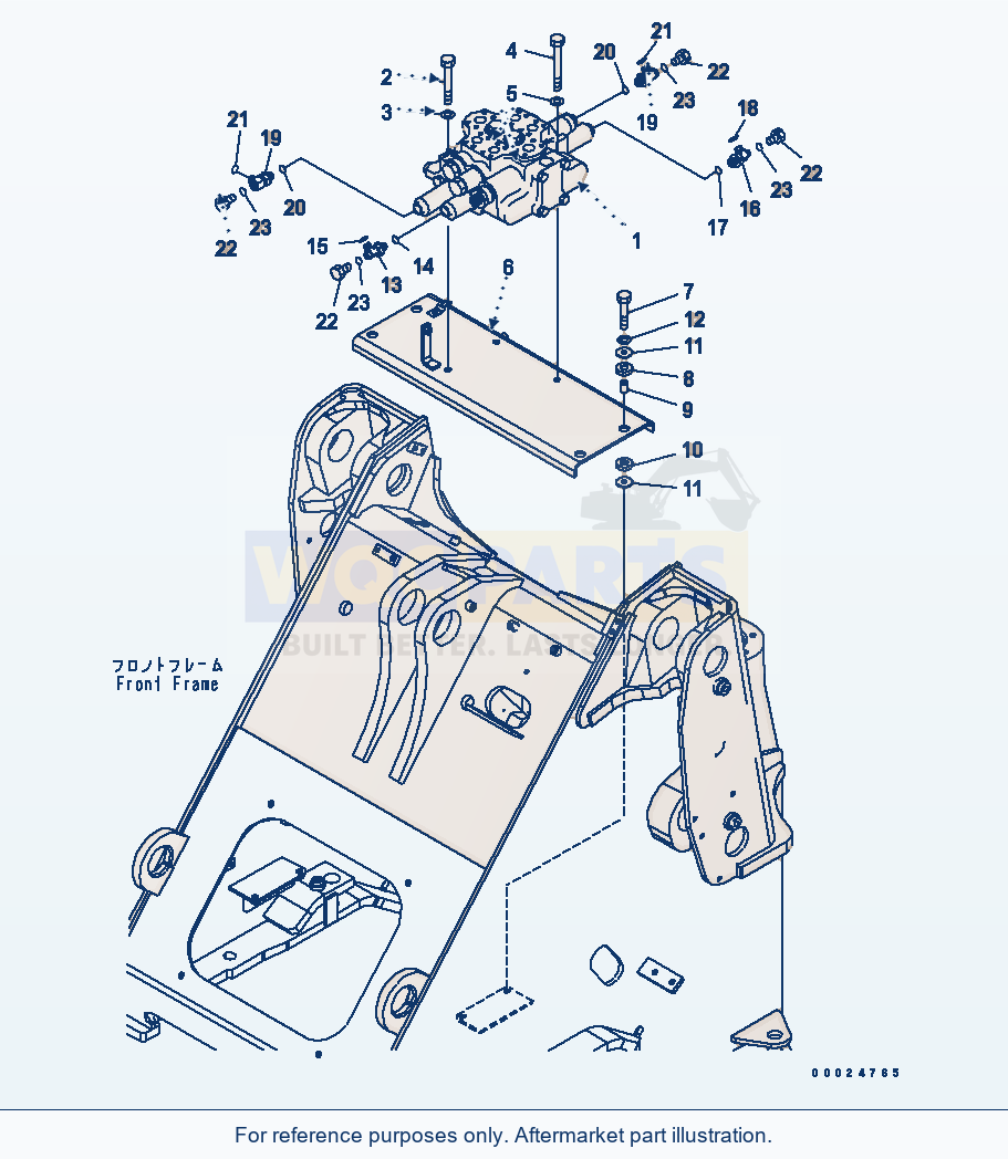 Komatsu WA320-5 Main Valve Serial 60001-UP parts diagram