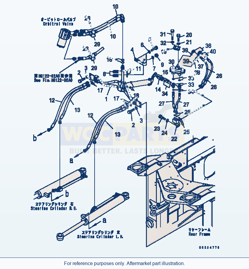 Komatsu WA320-5 Steering Line Serial B10001-UP parts diagram
