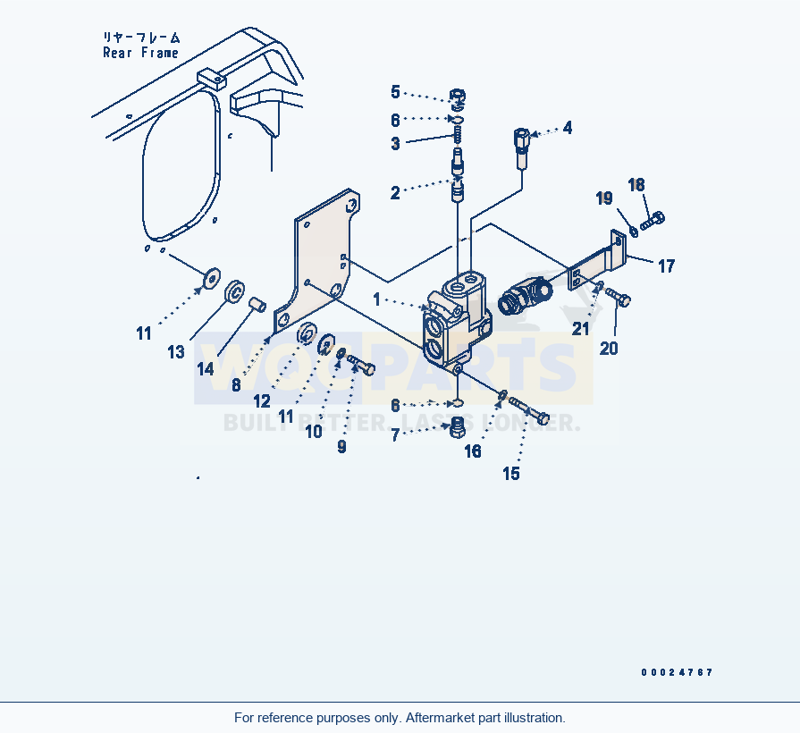 Komatsu WA320-5 Steering Valve Serial 60001-UP parts diagram