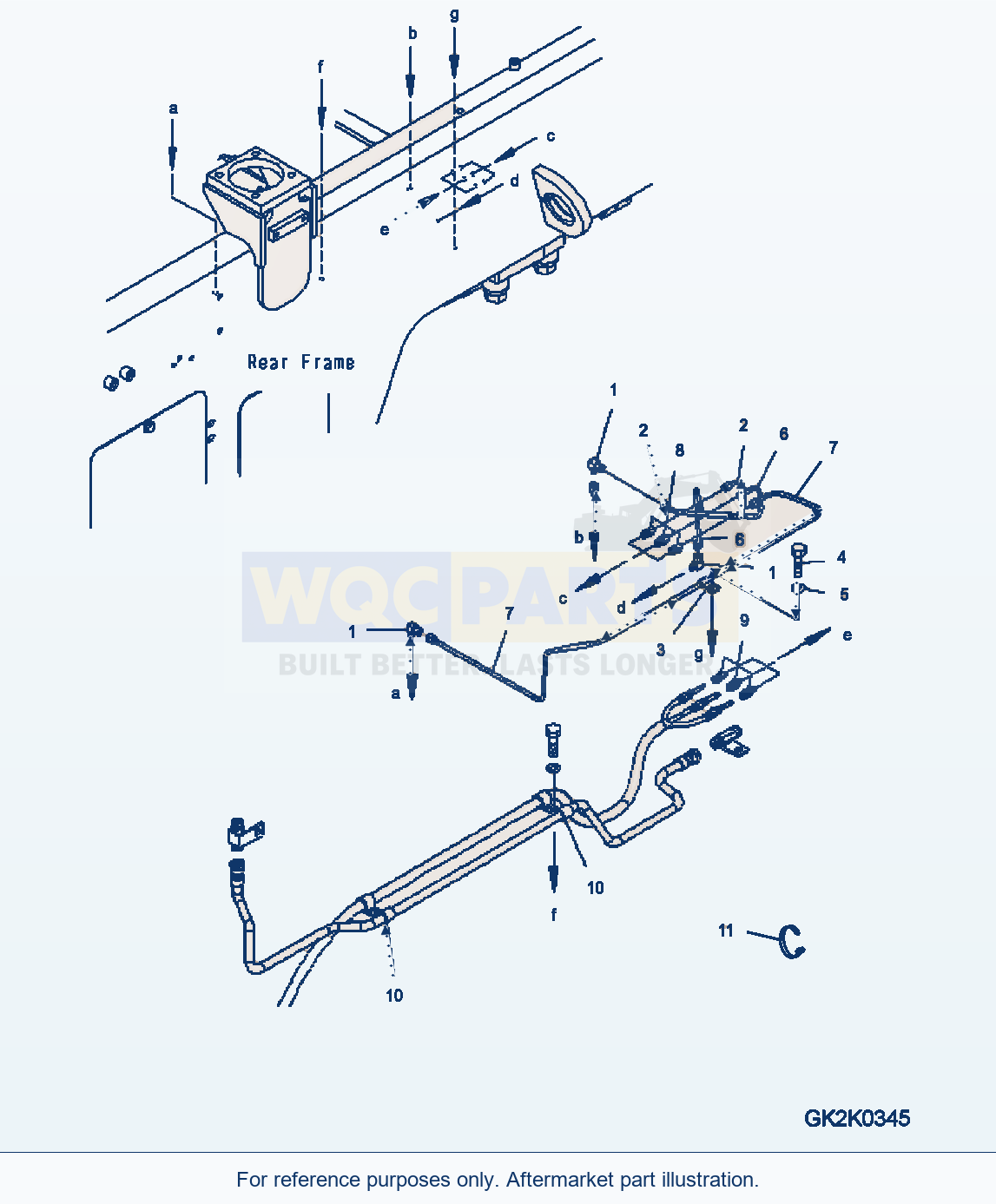 Komatsu WA320-5 Central Lubrication System (Rear Frame Piping) parts diagram