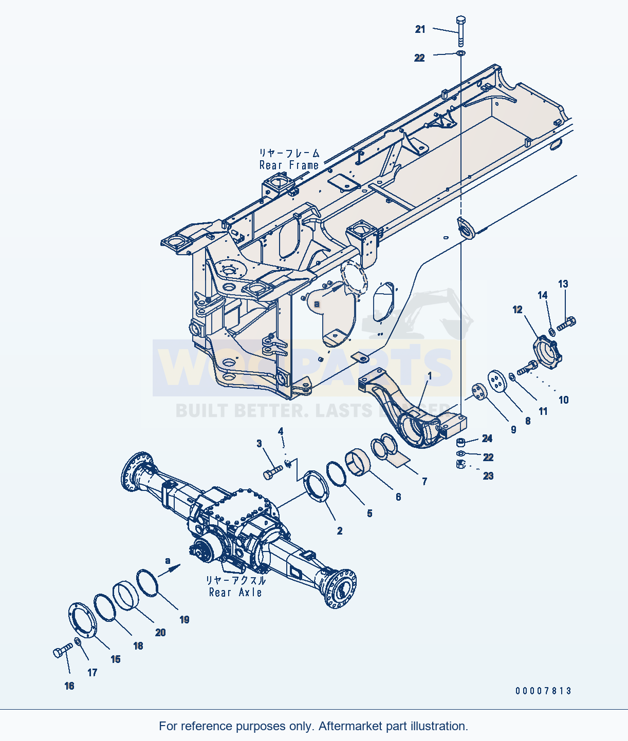 Komatsu WA320-5 Rear Axle Support Serial WA320-5H50051 - UP parts diagram