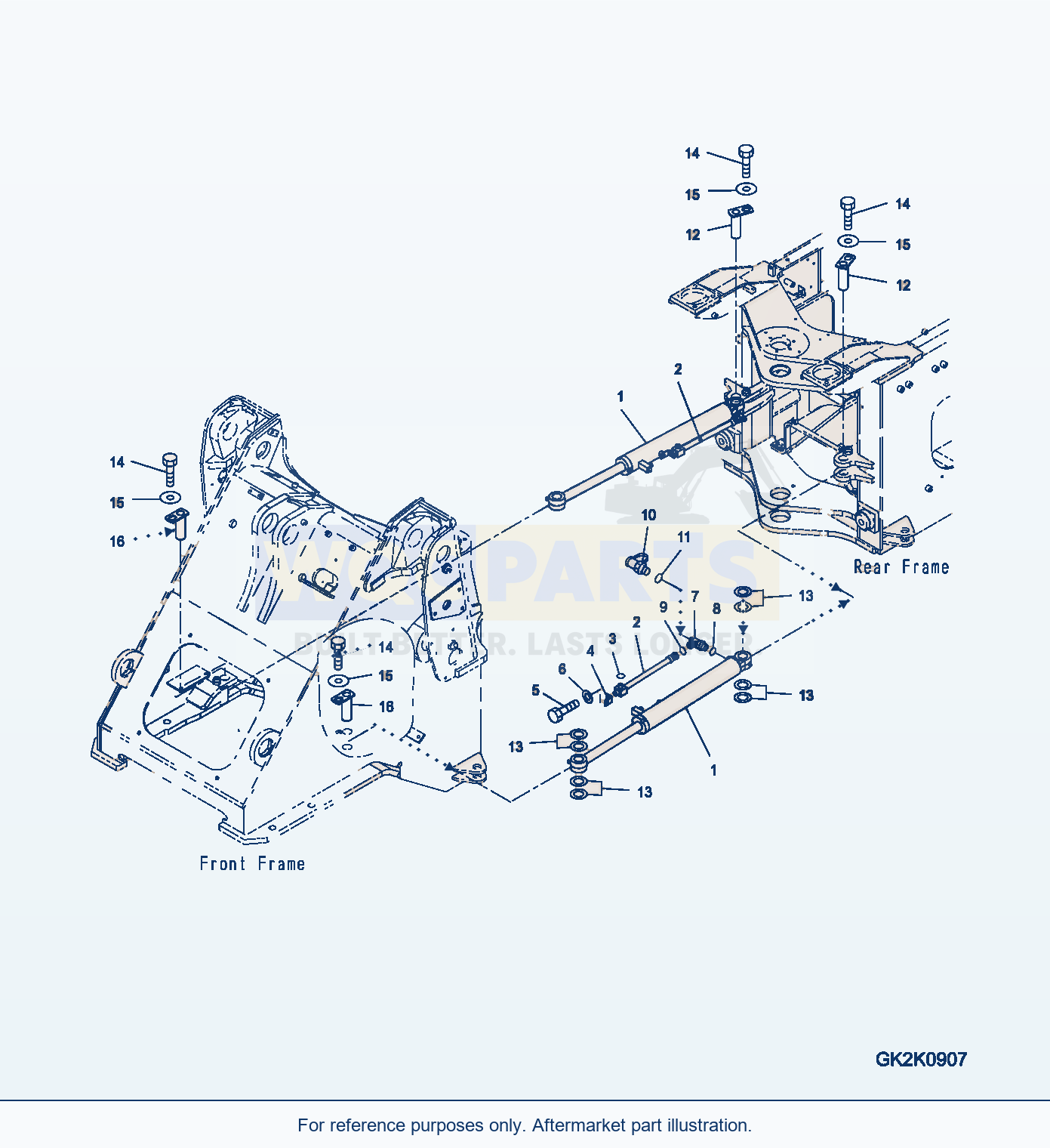 Komatsu WA320-5 Steering Cylinder Serial WA320-5H50051 - UP parts diagram
