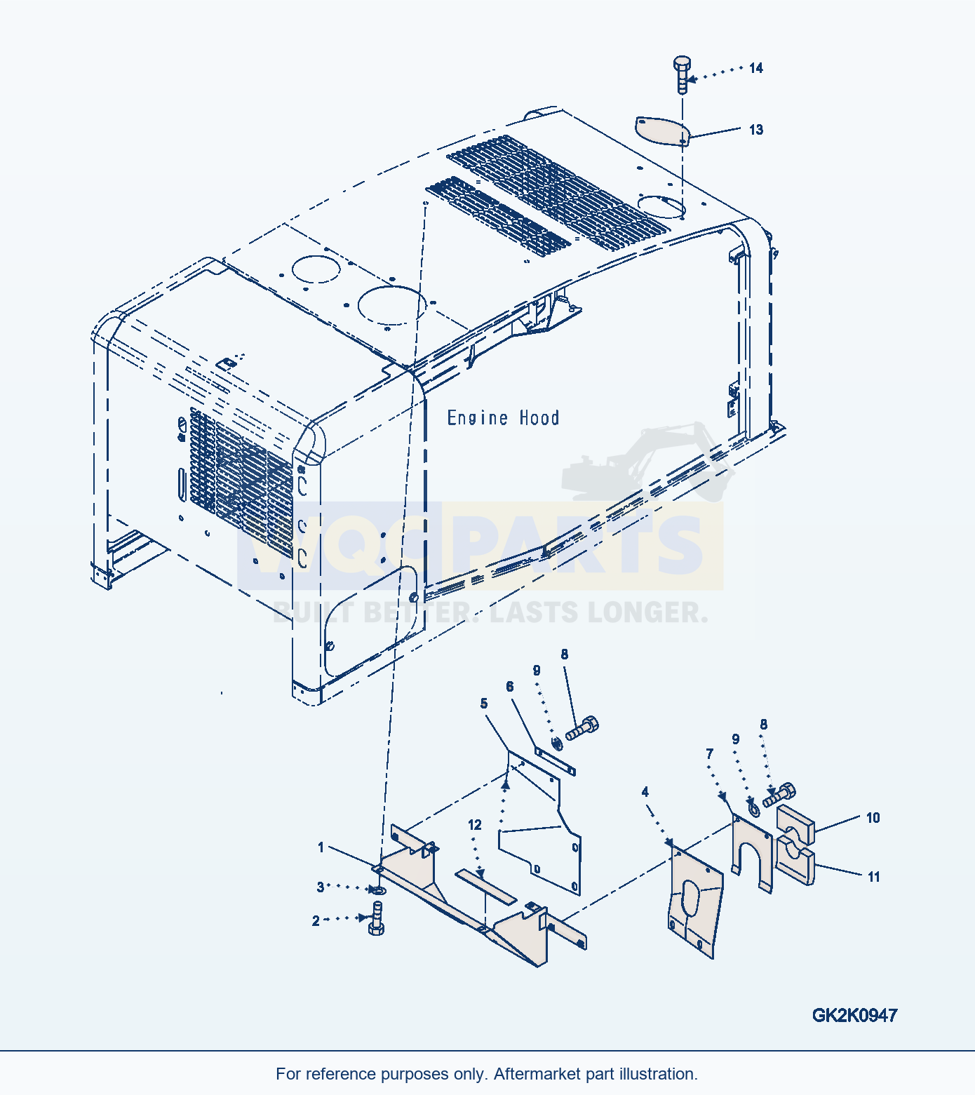 Komatsu WA320-5 Hood (Duct Cover) Serial WA320-5H50051 - UP parts diagram
