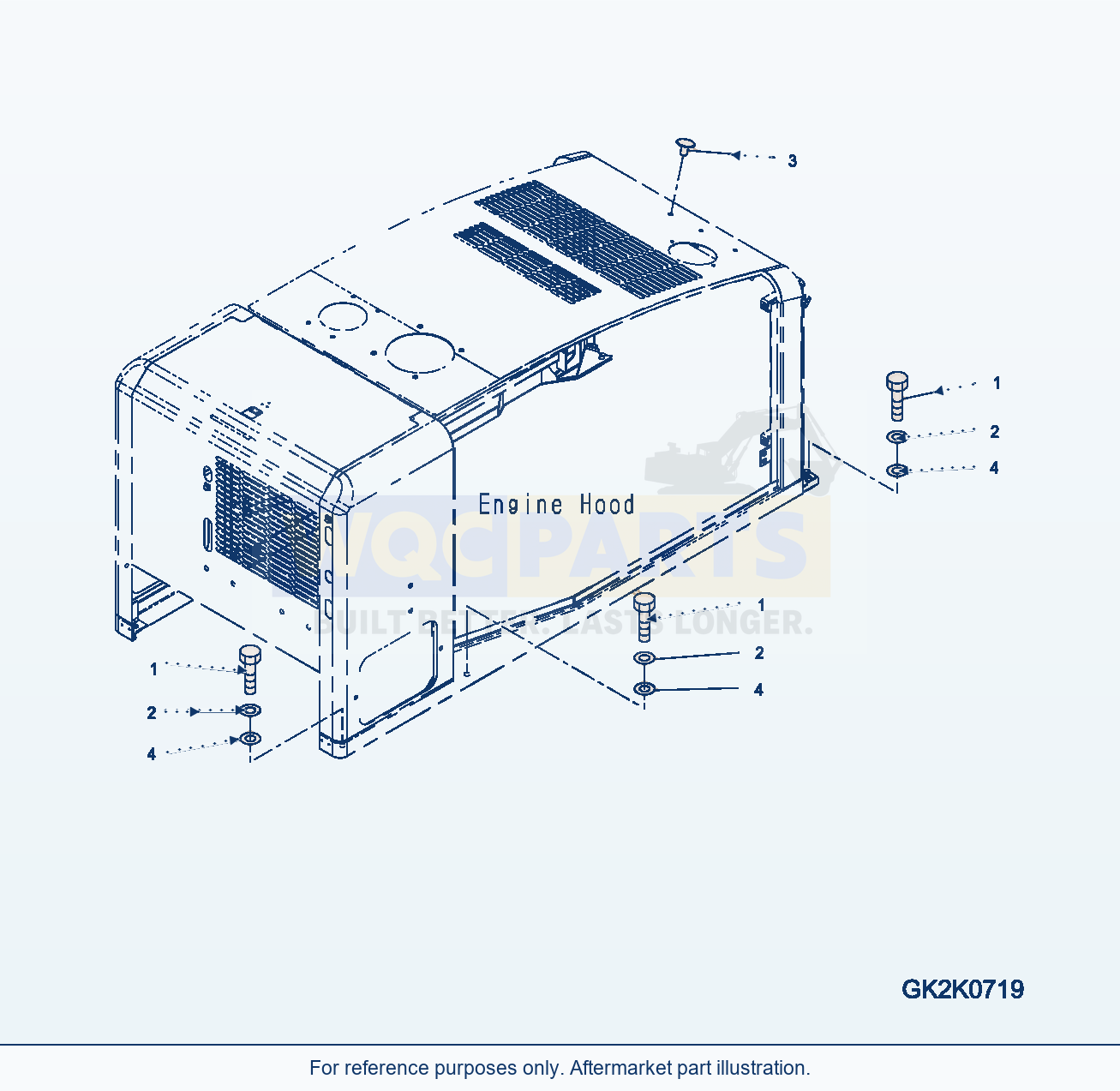 Komatsu WA320-5 Hood Mounting Serial WA320-5H50051 - UP parts diagram