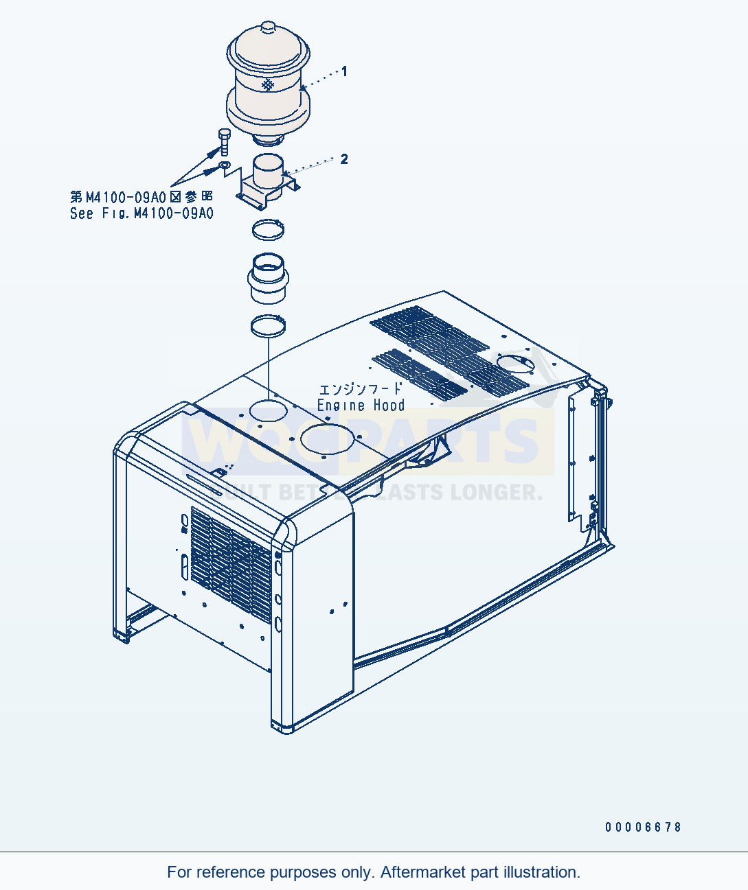 Komatsu WA320-5 Hood (Pre-Cleaner Turbo 2) parts diagram