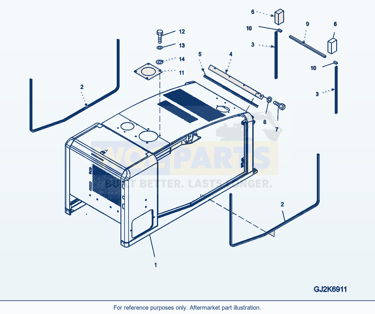 Komatsu WA320-5 Hood Serial WA320-5H50051 - UP parts diagram