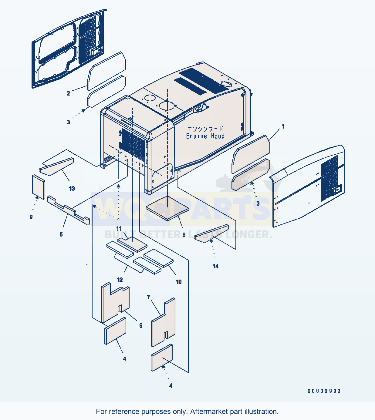 Komatsu WA320-5 Hood (Sheet) Serial WA320-5H50051 - UP parts diagram