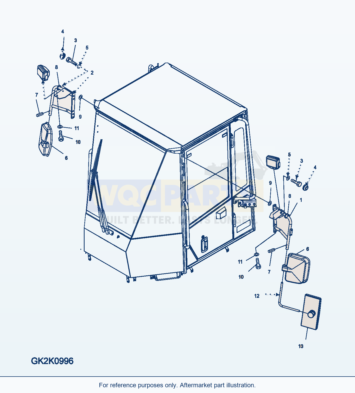 Komatsu WA320-5 Mirror (Sn H50051 - H50904) parts diagram
