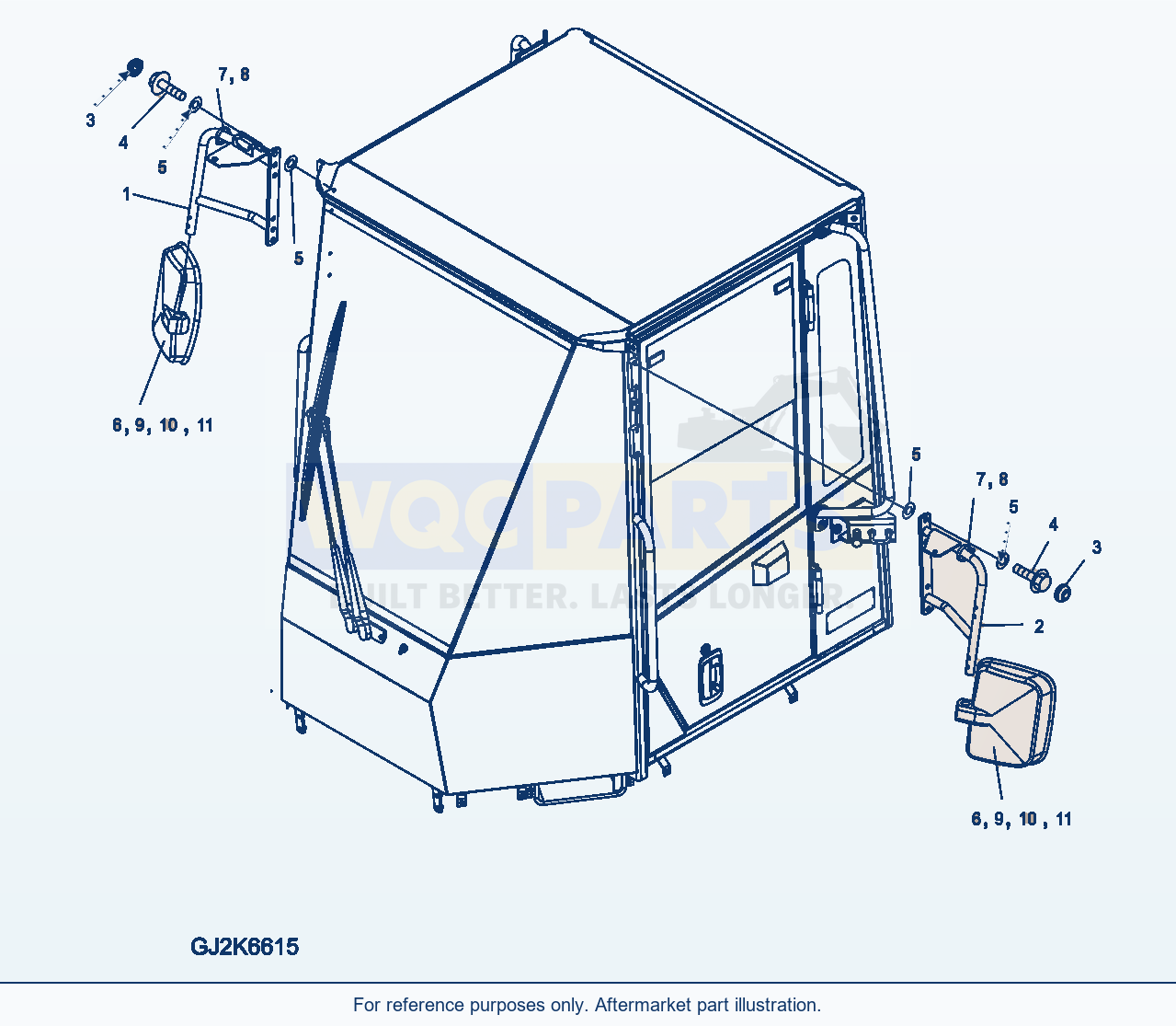 Komatsu WA320-5 Mirror (Sn H50905 - ) parts diagram
