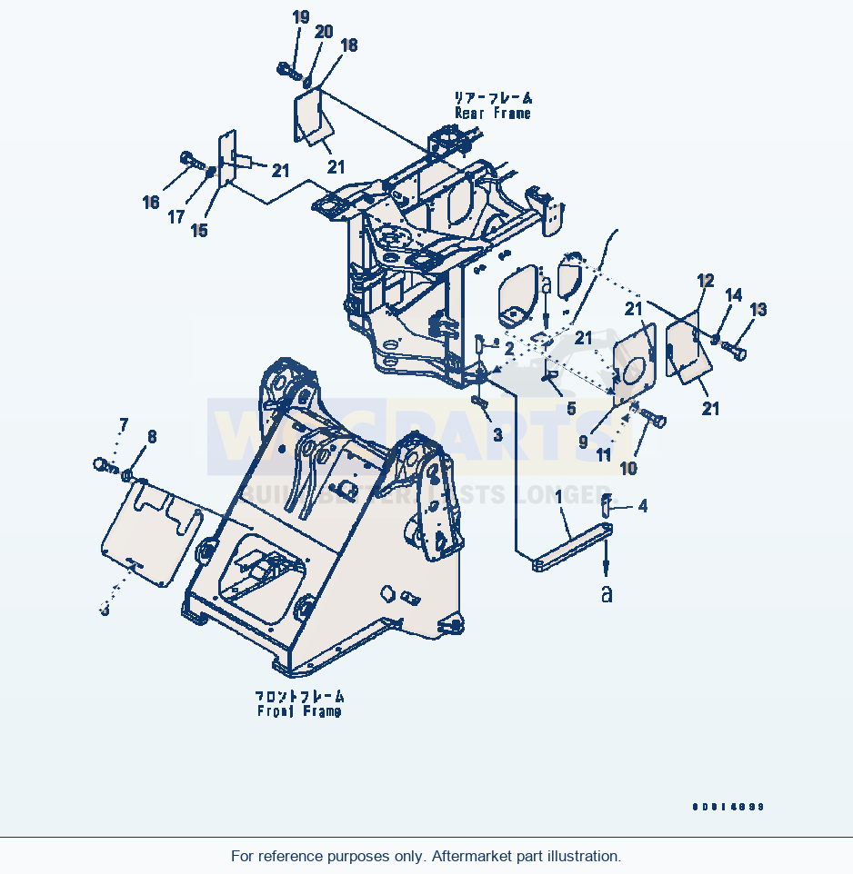 Komatsu WA320-5 Bar Lock And Cover (4-Spool Valve) parts diagram