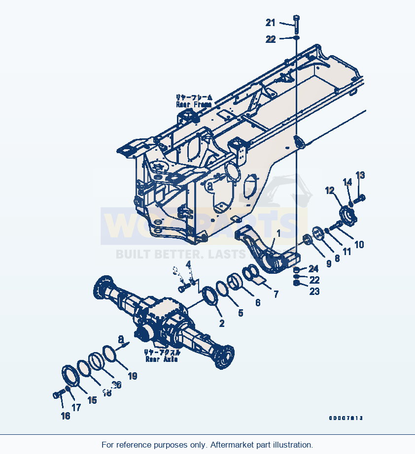 Komatsu WA320-5 Rear Axle Support Serial B10001-UP parts diagram