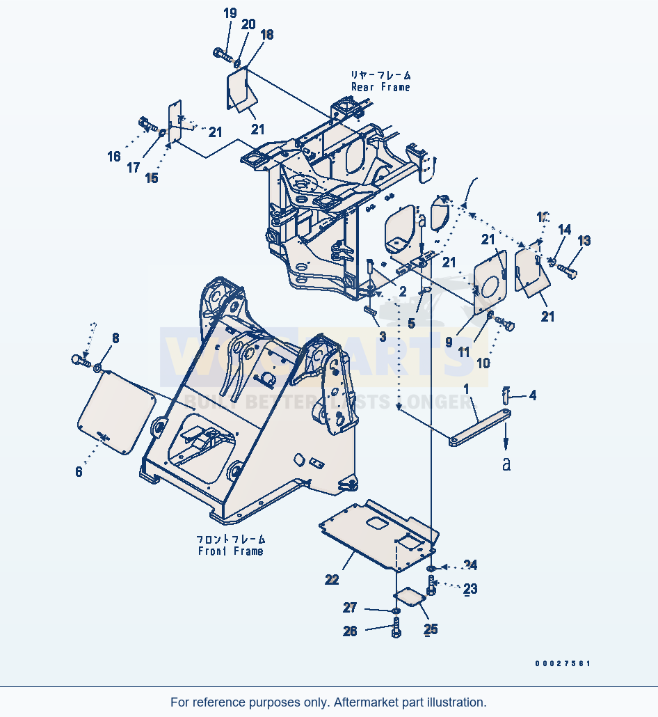 Komatsu WA320-5 Bar Lock And Cover (For Power Train Guard) parts diagram