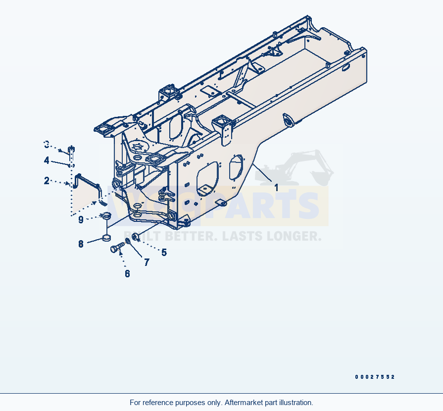 Komatsu WA320-5 Rear Frame (For Fire Extinguisher) parts diagram