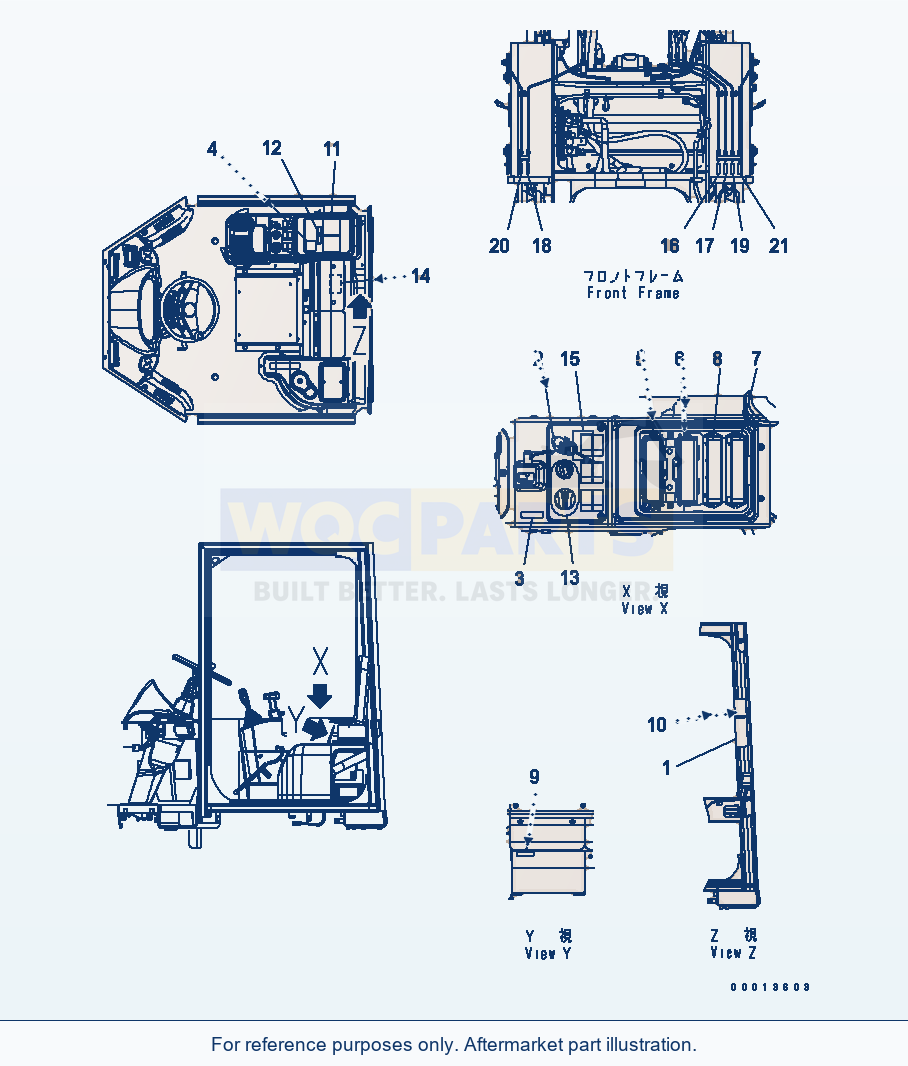 Komatsu WA320-5 Floor Decal (English) (With Remote Grease) parts diagram
