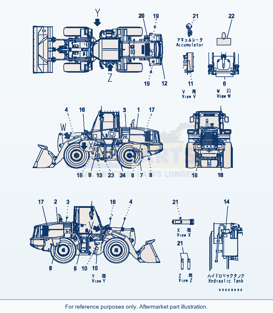 Komatsu WA320-5 Marks And Plates (English) (For Eu) parts diagram