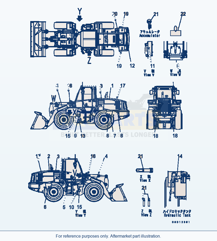Komatsu WA320-5 Marks And Plates (Portuguese) Serial B10001-UP parts diagram