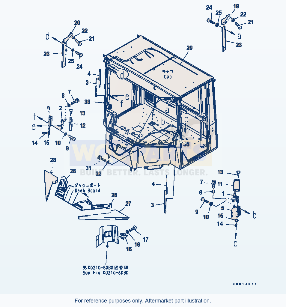 Komatsu WA320-5 2-Persons Cab (Wiper) (Side) parts diagram