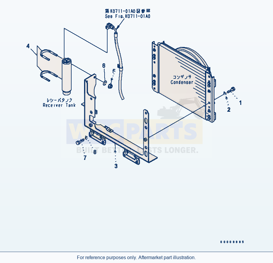 Komatsu WA320-5 Air Conditioner (Condenser Mounting) (For Eu) parts diagram