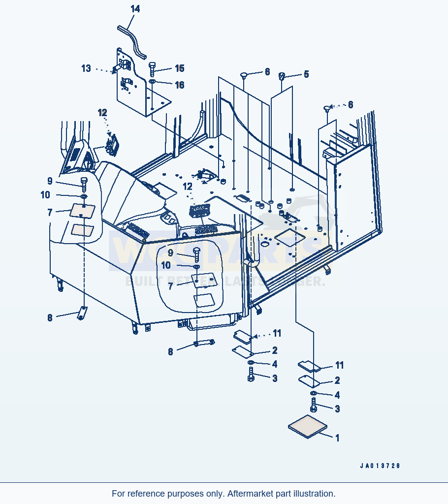 Komatsu WA320-5 Air Conditioner Less Parts (For Komtrax) parts diagram