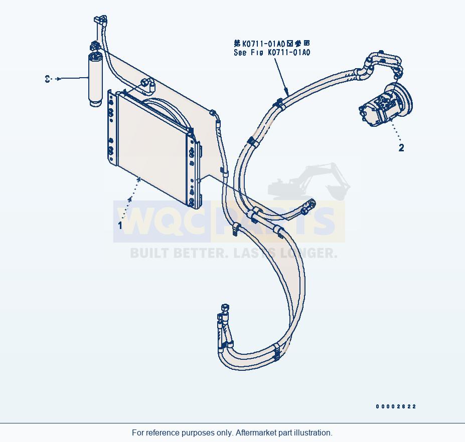 Komatsu WA320-5 Air Conditioner Serial 60001-UP parts diagram