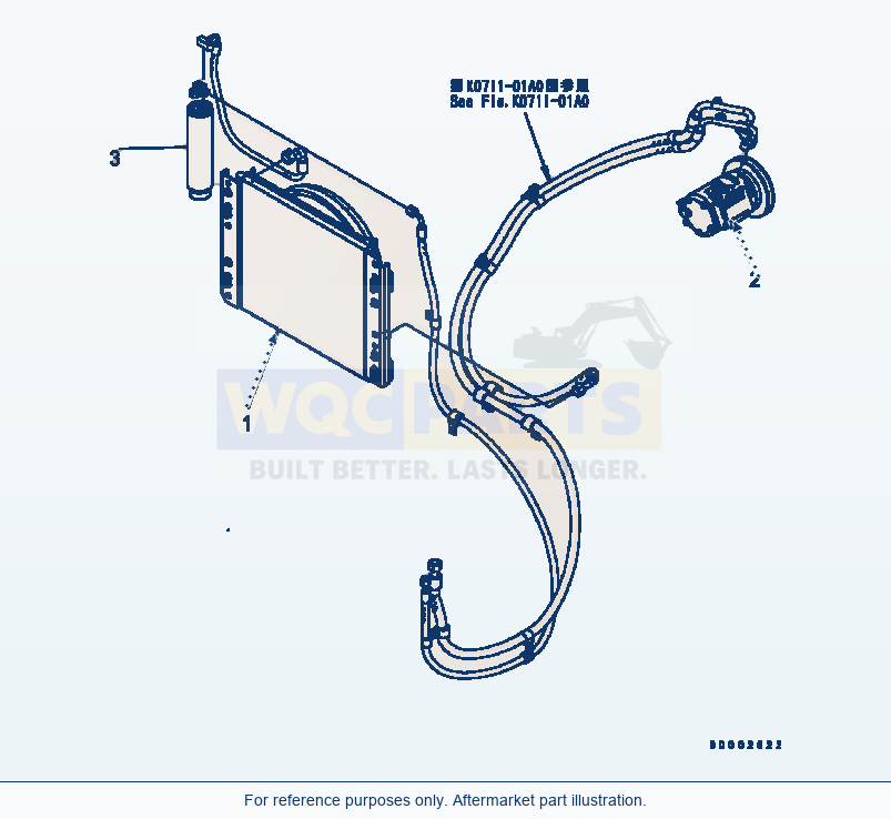 Komatsu WA320-5 Air Conditioner Serial B10001-UP parts diagram