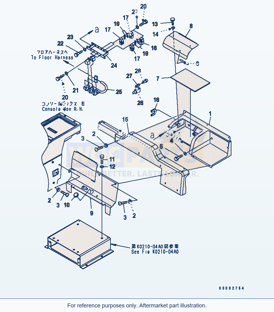 Komatsu WA320-5 Box (Without Cool And Heat Box) parts diagram