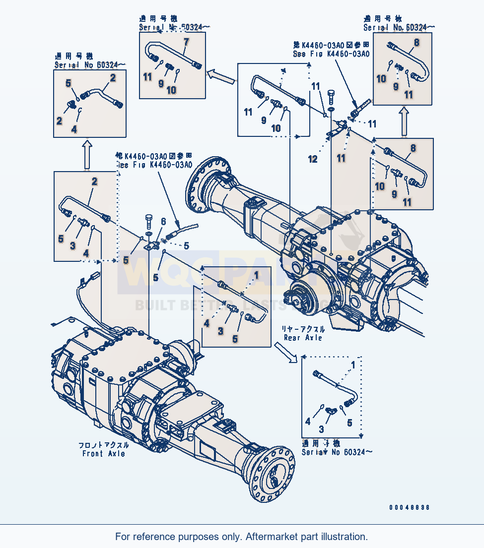 Komatsu WA320-5 Brake Piping Serial 60001-UP (OVERSEAS VERSION) parts diagram