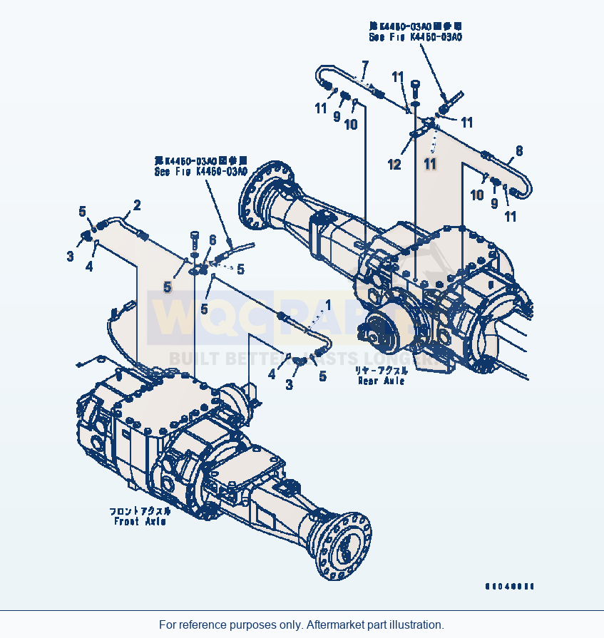 Komatsu WA320-5 Brake Piping Serial B10001-UP parts diagram