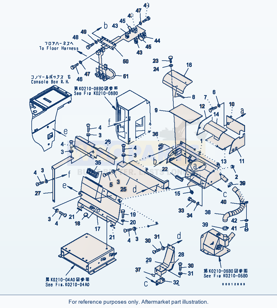 Komatsu WA320-5 Cool And Heat Box (For 2-Persons Cab) parts diagram