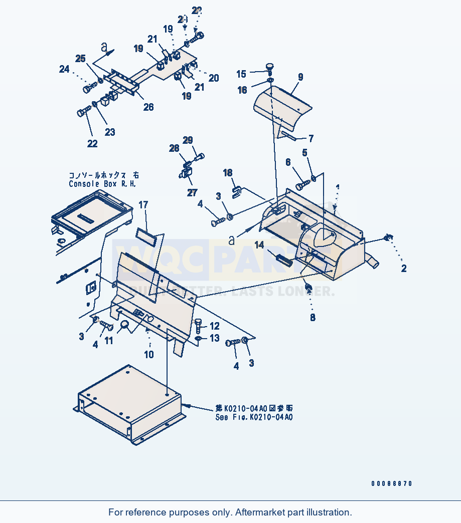 Komatsu WA320-5 Cool And Heat Box (For Canopy) parts diagram