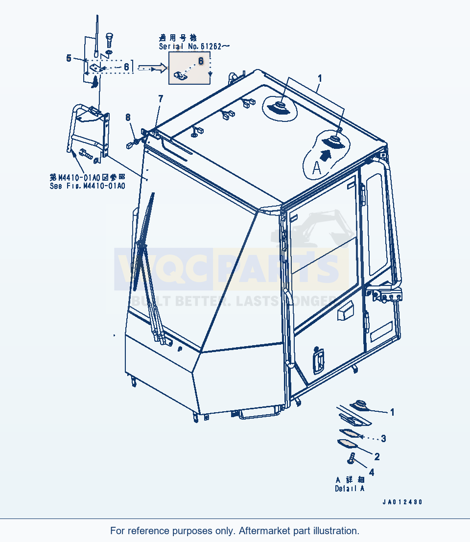 Komatsu WA320-5 Floor (Antenna, Speaker) (For Except Japan) parts diagram