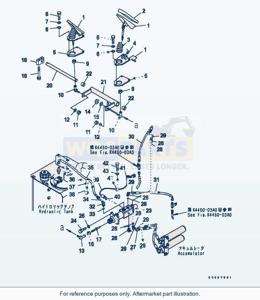 Komatsu WA320-5 Floor (Brake Control) Serial 60001-UP parts diagram