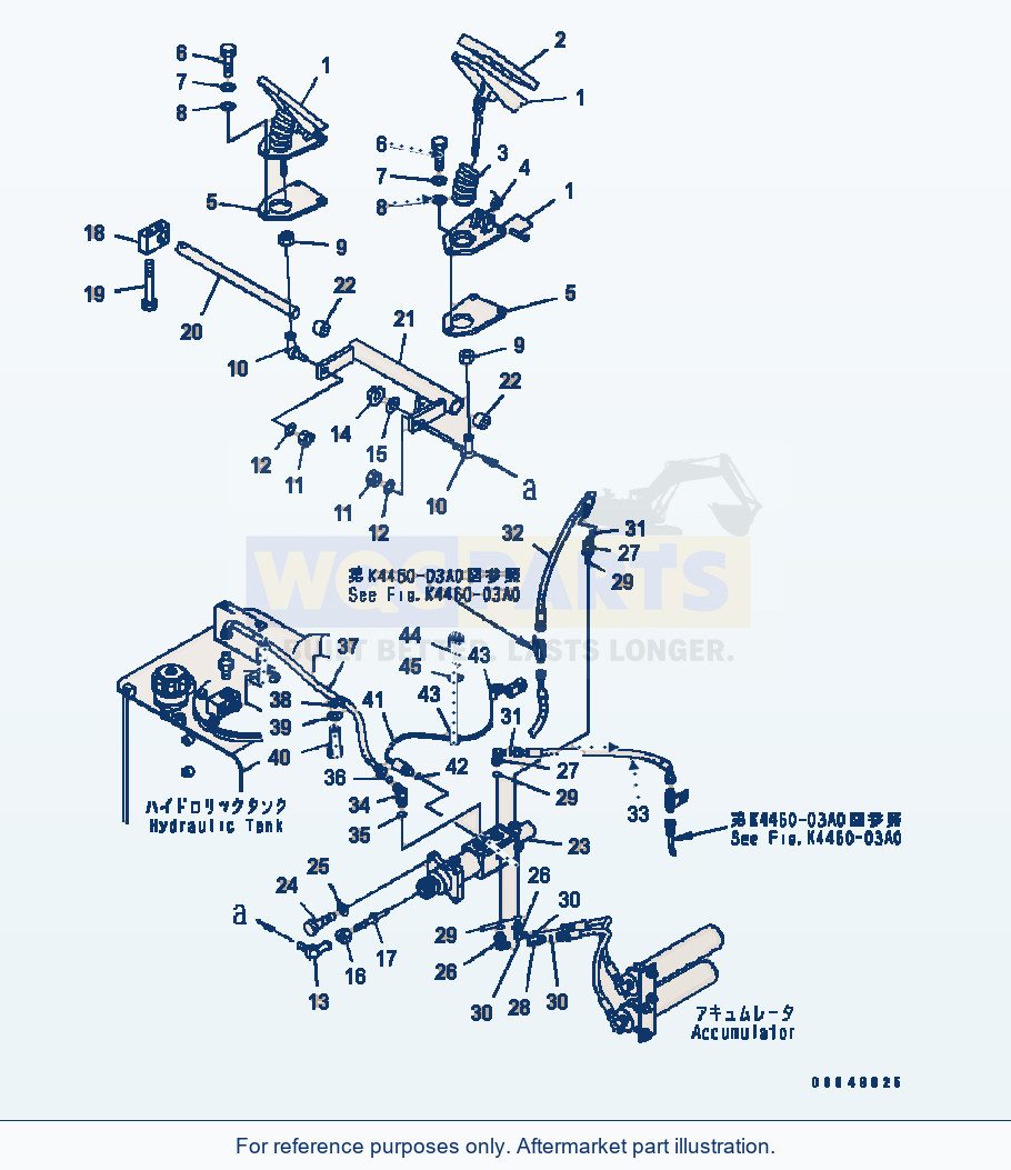 Komatsu WA320-5 Floor (Brake Control) Serial B10001-UP parts diagram