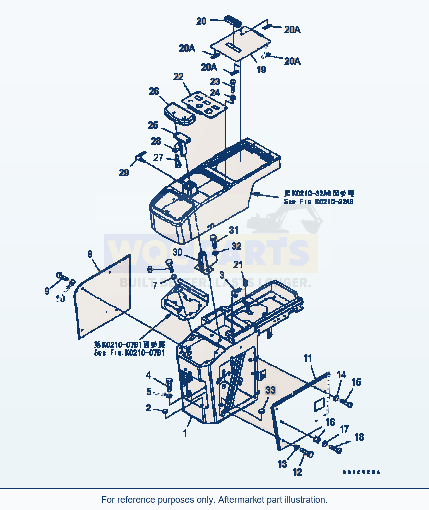 Komatsu WA320-5 Floor (Console Box) (R.H.) (#B10229-) parts diagram