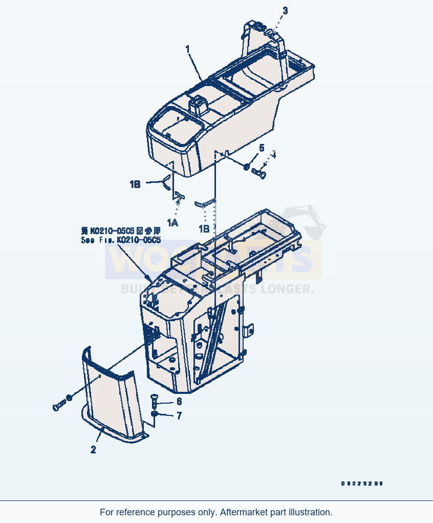 Komatsu WA320-5 Floor (Console Box) (R.H.) (Cover) (#B10229-) parts diagram