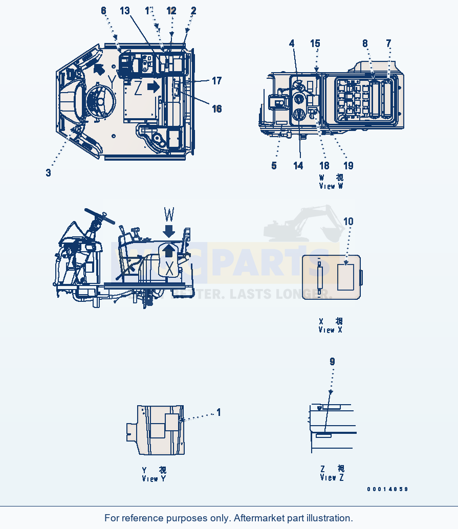 Komatsu WA320-5 Floor Decal (With Multi Coupler) parts diagram