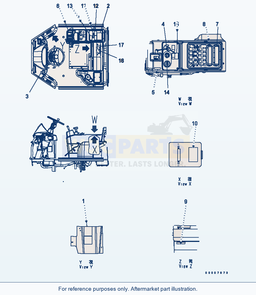 Komatsu WA320-5 Floor Decal parts diagram