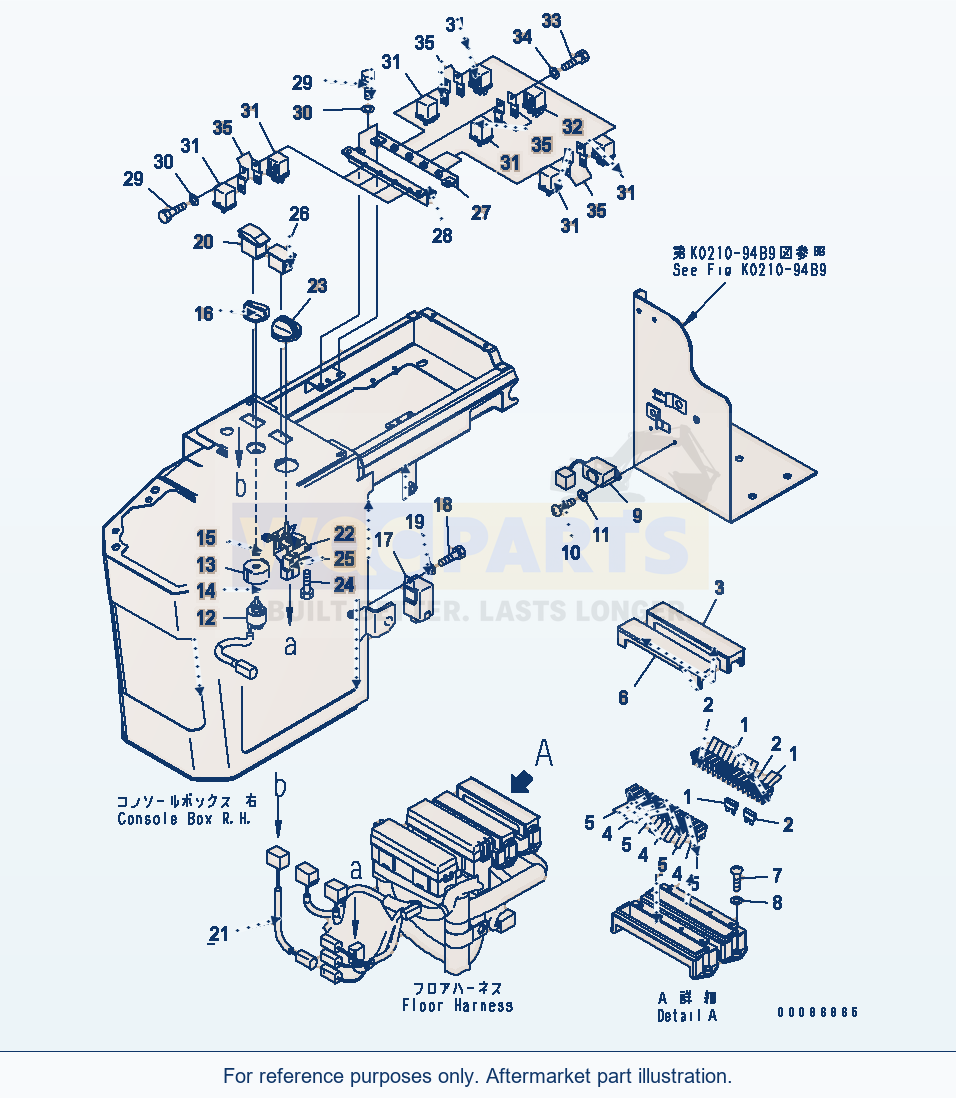 Komatsu WA320-5 Floor (Electrical Parts) (For Canopy) parts diagram