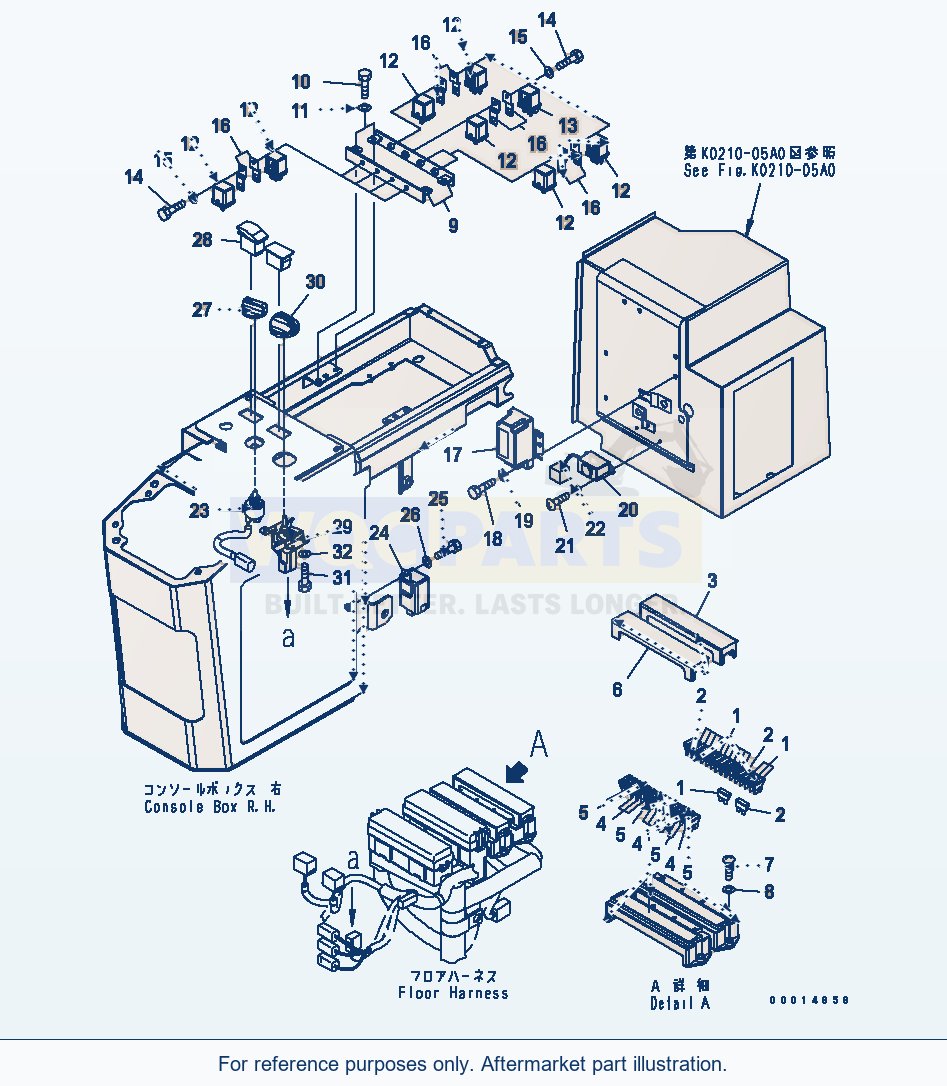 Komatsu WA320-5 Floor (Electrical Parts) parts diagram