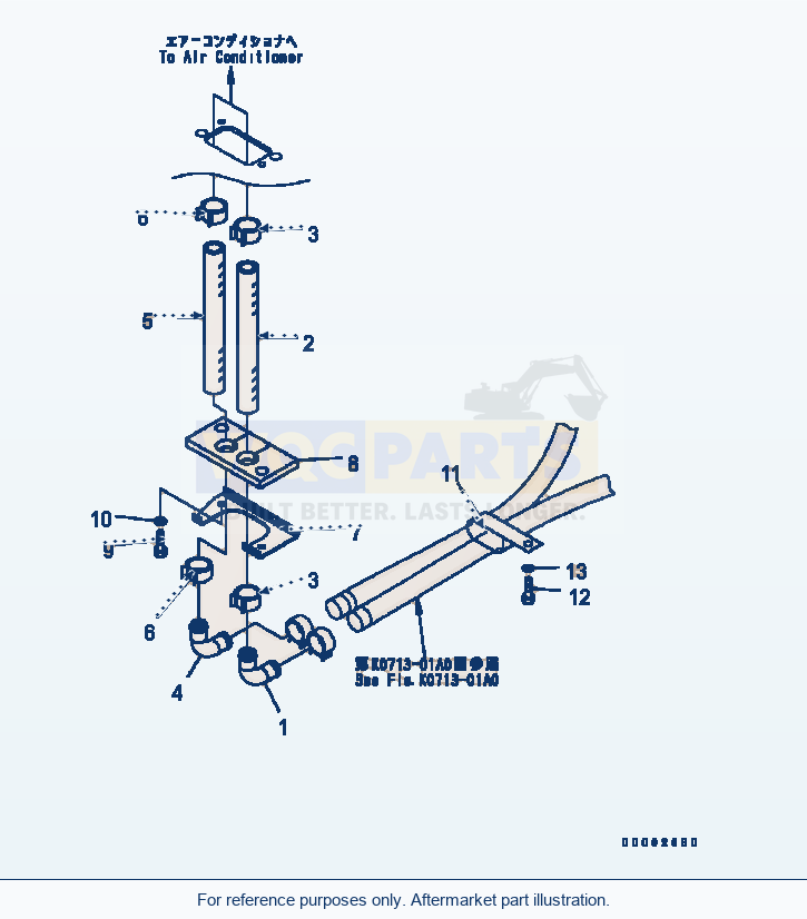 Komatsu WA320-5 Floor (Heater Piping) (#B10001-B10228) parts diagram