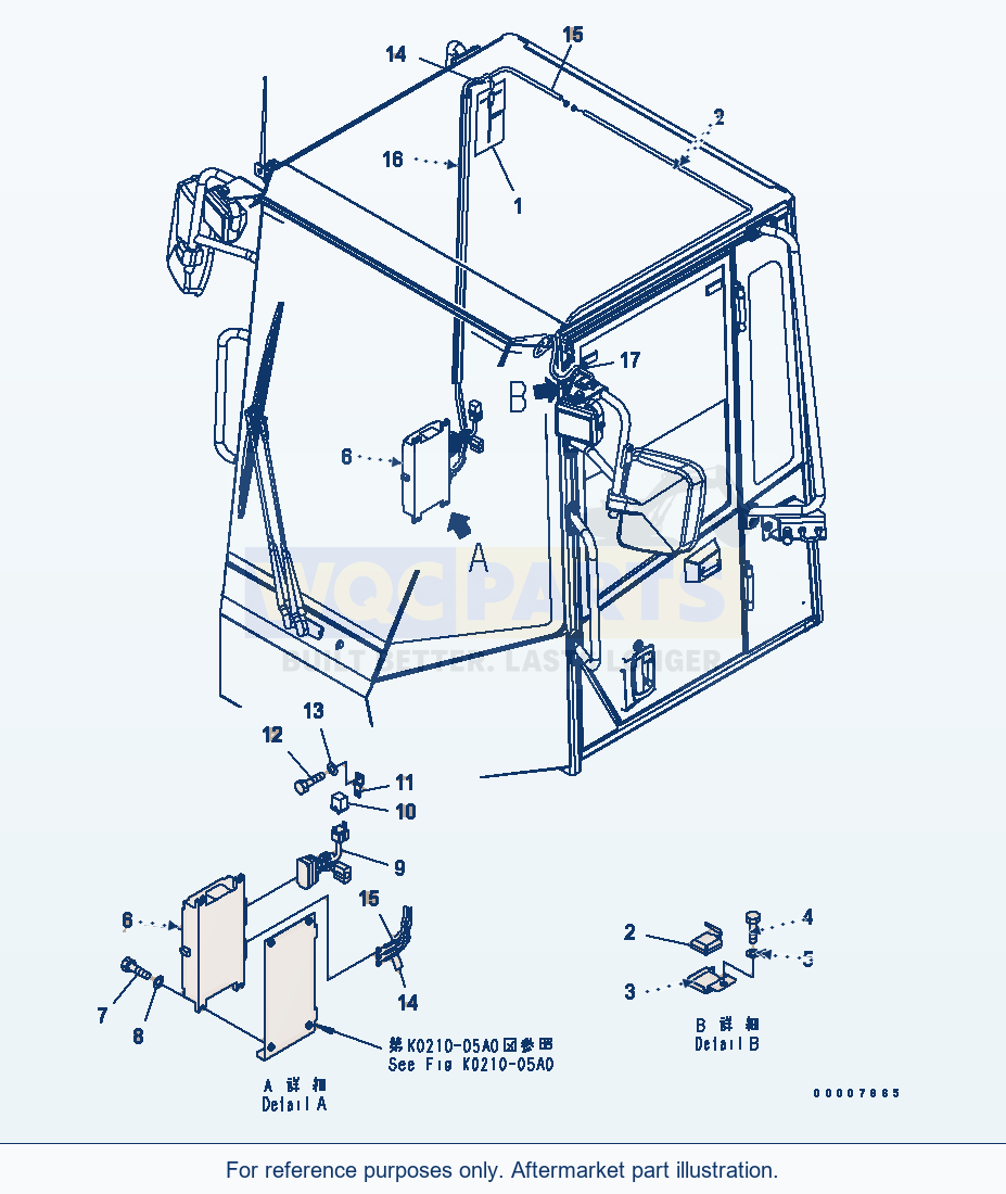 Komatsu WA320-5 Floor (Komtrax Film And Gps Antenna) parts diagram